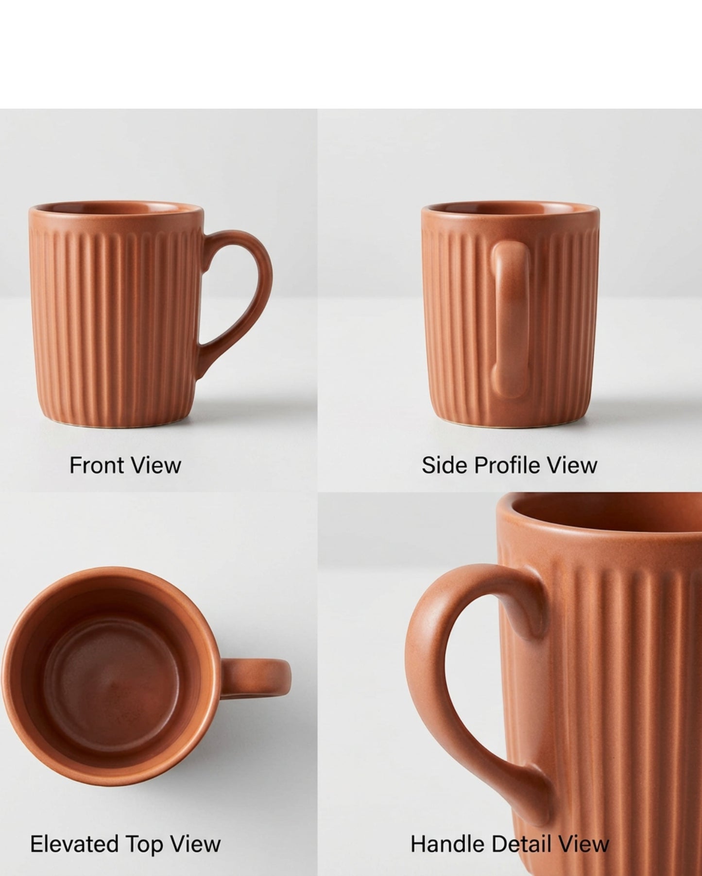 Wvkmb Stoneware Latte Mug Terracotta 16 oz