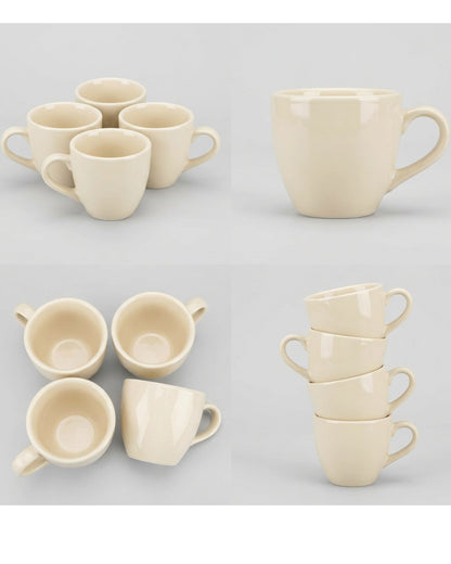 Wvkmb Ceramic Espresso Cups Cream 3 oz 4 Pack