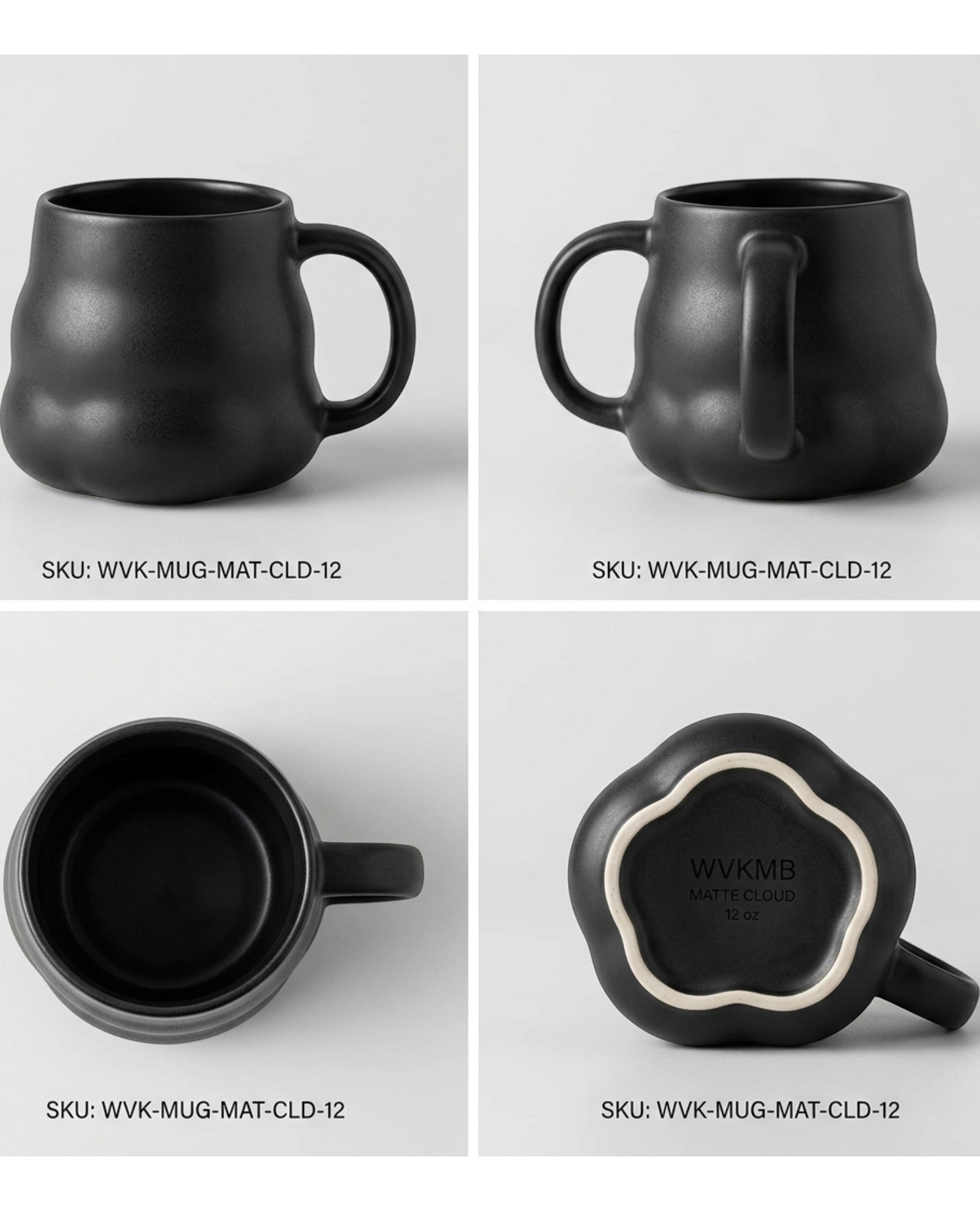 Wvkmb Matte Ceramic Coffee Mug Cloud 12 oz
