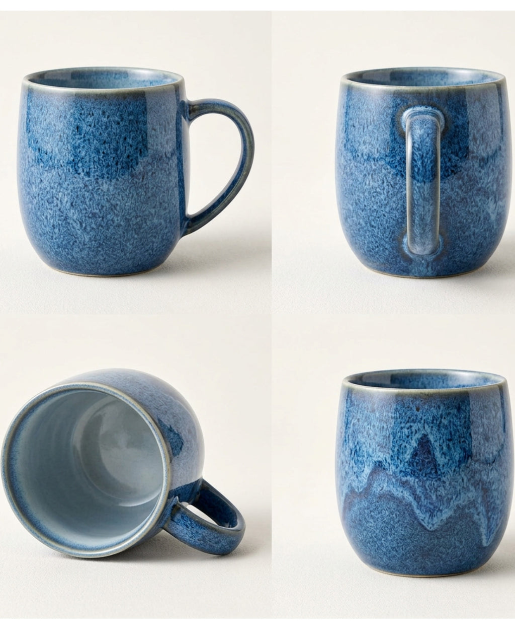 Wvkmb Reactive Glaze Ceramic Mug Blue 15 oz