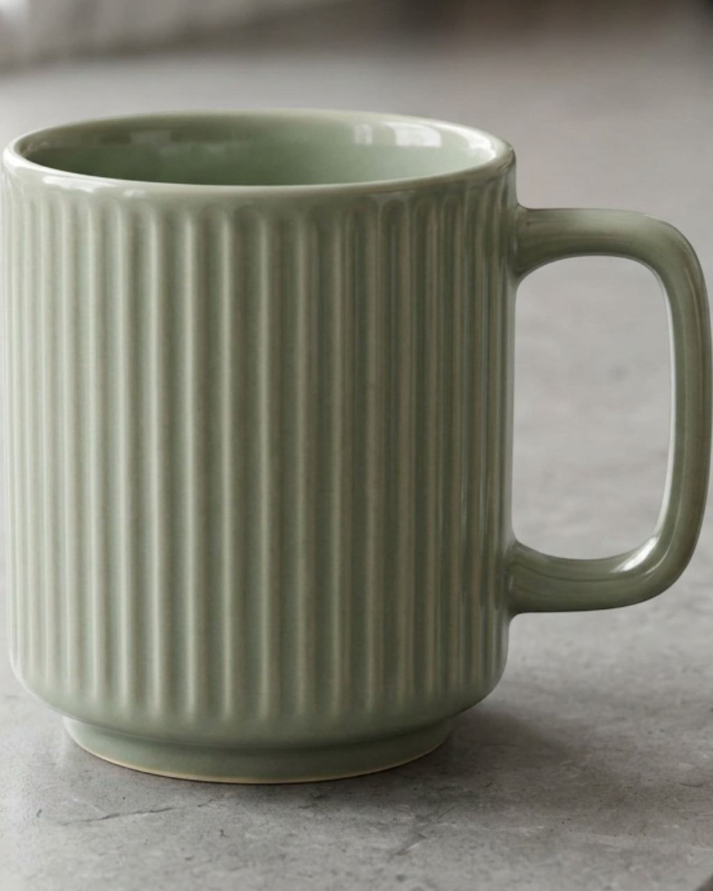 Wvkmb Ribfield Ceramic Coffee Mug 14 oz Sage - Lifestyle view