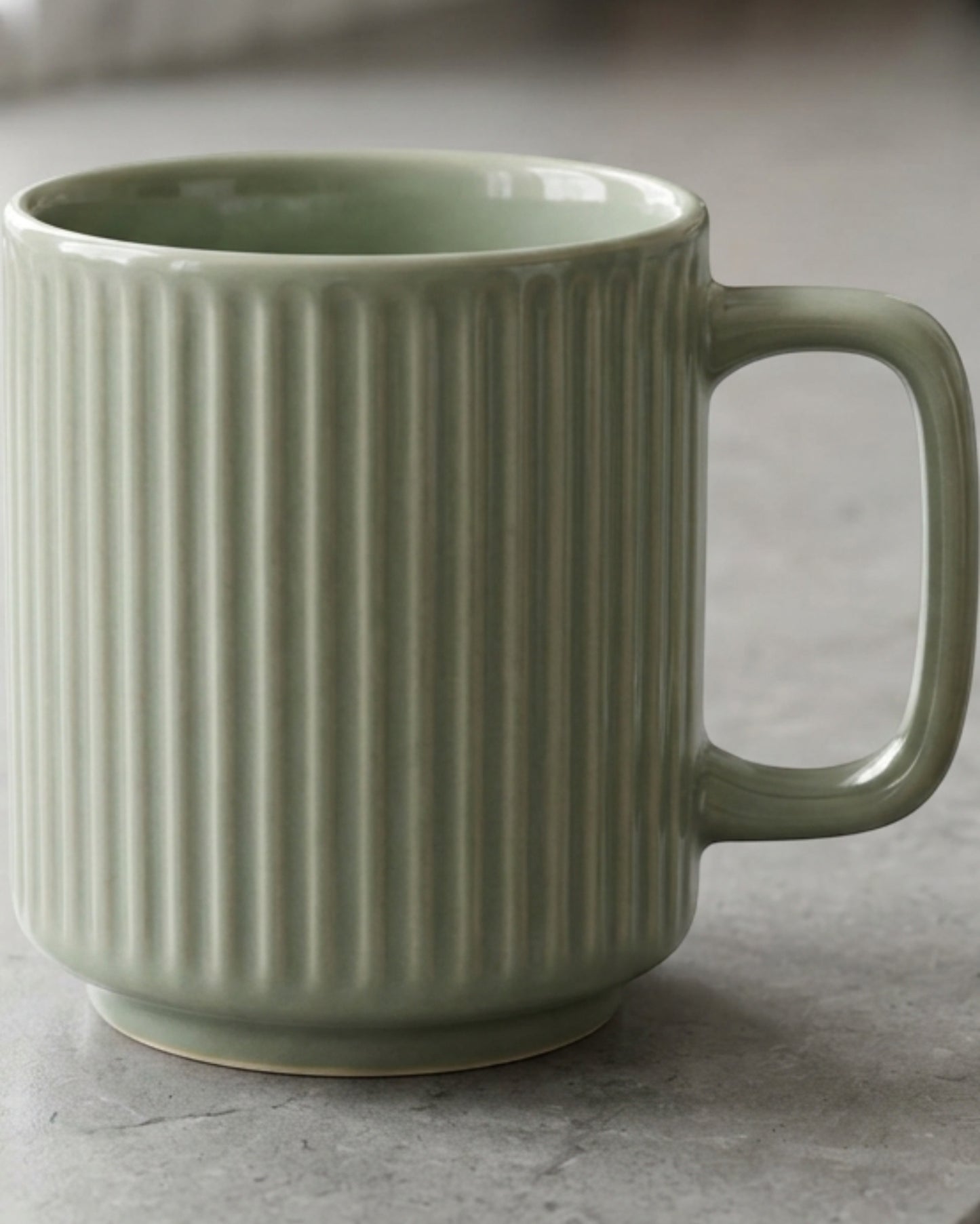 Wvkmb Ribfield Ceramic Coffee Mug 14 oz Sage - Lifestyle view