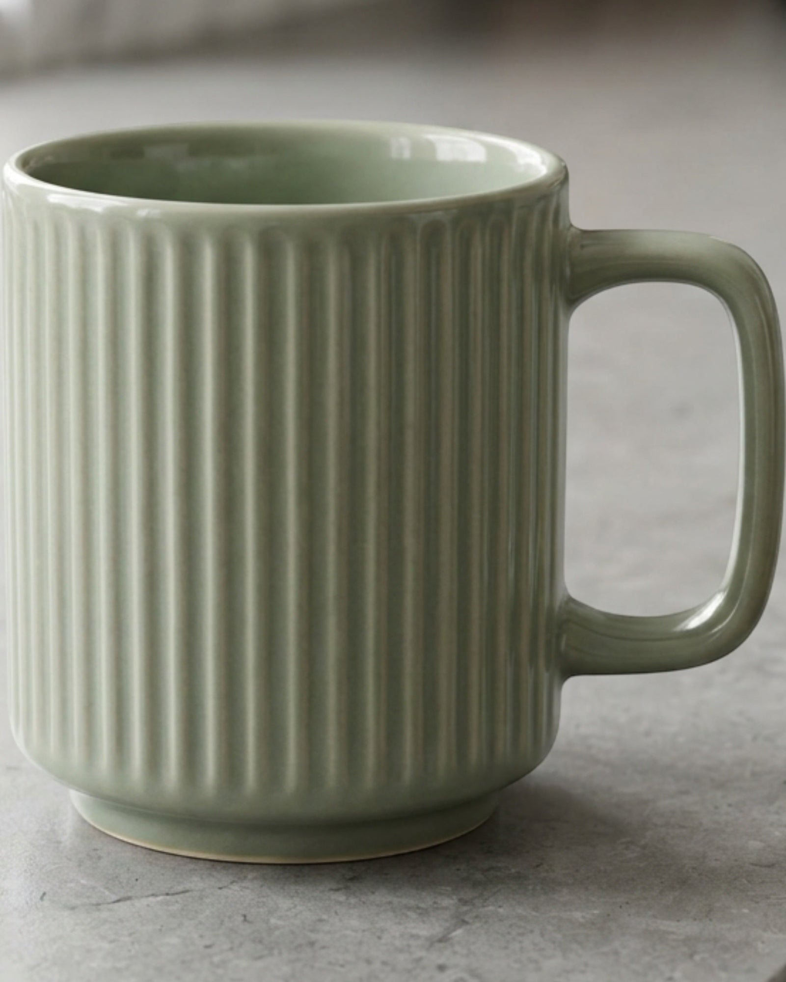 Wvkmb Ribfield Ceramic Coffee Mug 14 oz Sage - Lifestyle view