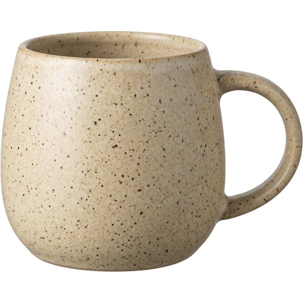 Wvkmb Speckled Ceramic Mug Oat 14 oz Wide Handle