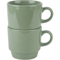 Wvkmb Stackable Ceramic Coffee Mugs Sage 10 oz 2 Pack