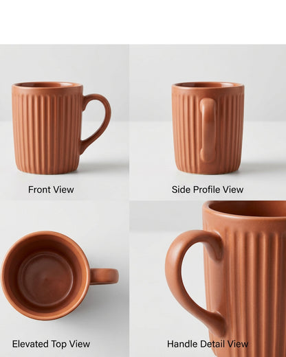 Wvkmb Stoneware Latte Mug Terracotta 16 oz