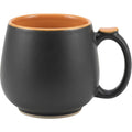 Wvkmb Wide Belly Thumb-Rest Ceramic Coffee Mug 16 oz Charcoal Apricot - Product view